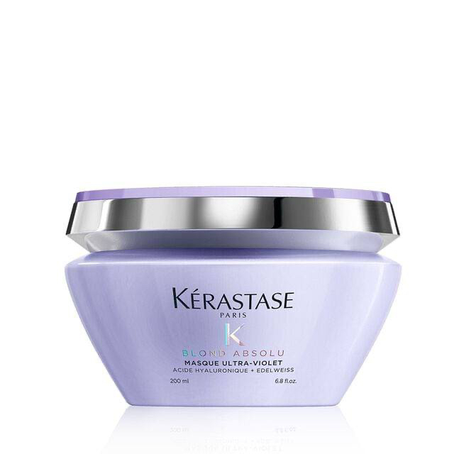 ماسك Kérastase Blond Absolu Masque Ultra-Violet بسعة 200 مل، المصمم خصيصًا للعناية بالشعر الأشقر والمصبوغ.